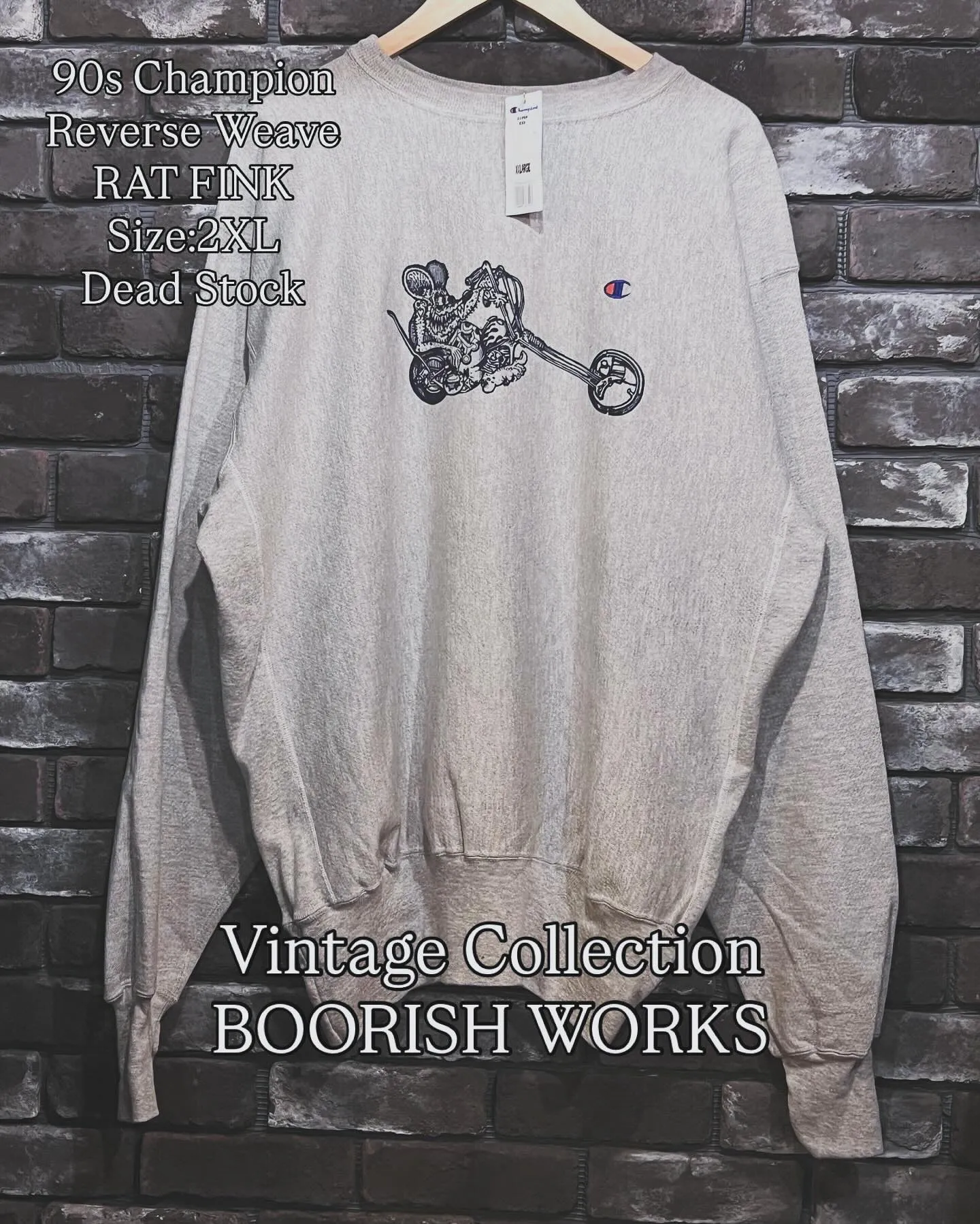 90s Champion ReverseWeave SweatShirt RAT FINK Print SweatShirt DeadStock